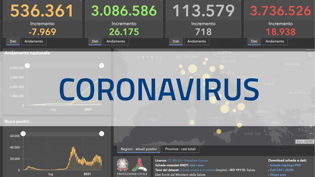 Anteprima mappa coronavirus