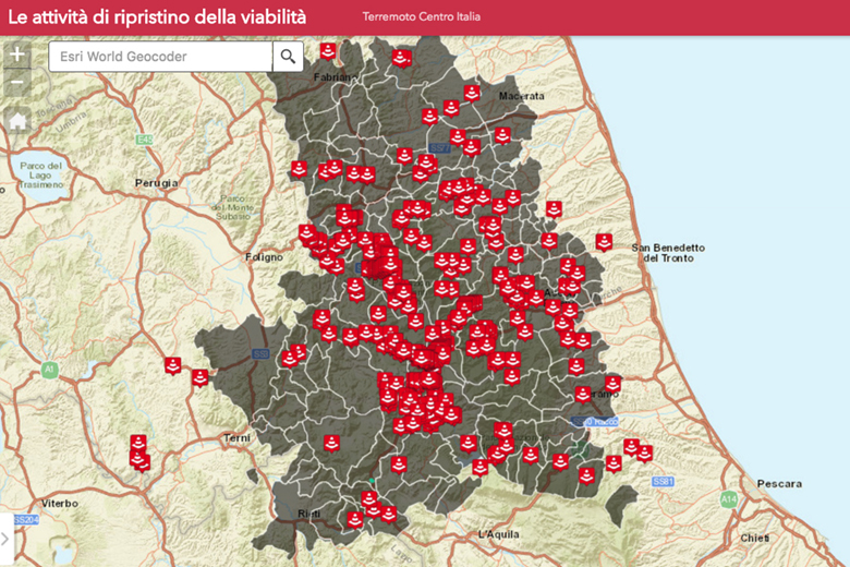 Anteprima mappa Terremoto Centro Italia Viabilità